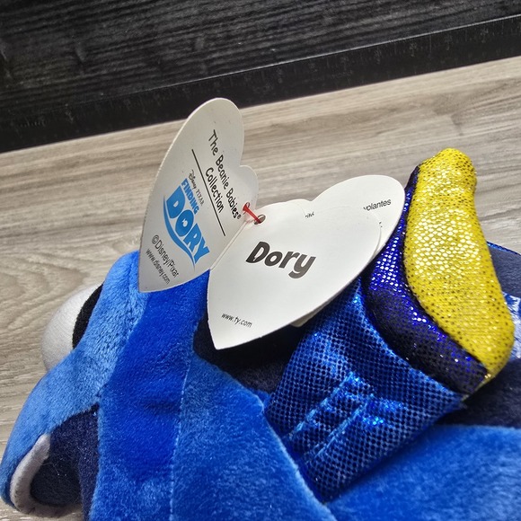 TY Sparkle Disney Finding Dory Blue Beanie Plush 9" Stuffed Animal Nemo 2016 - Picture 5 of 8